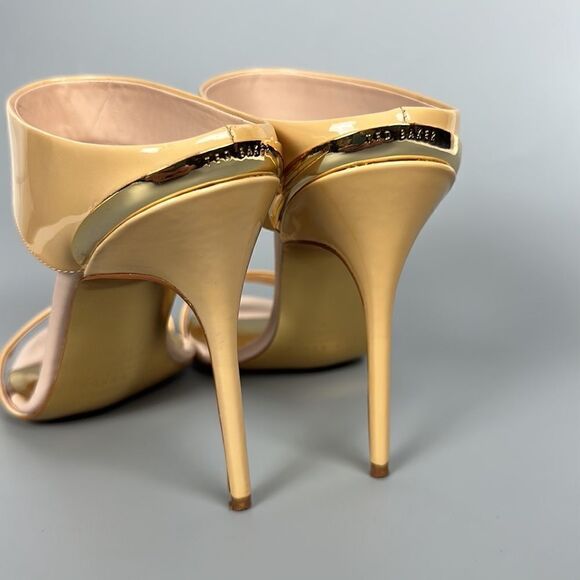 Ted Baker Chablise Nude Slip On Stiletto Patent Leather Sandals size 40 US 9 - Picture 9 of 14